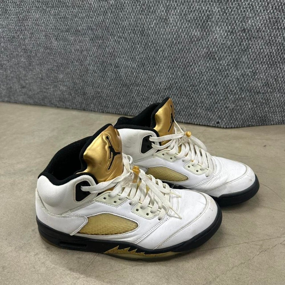Air Jordan 5 Retro Olympic Gold 2016 White Gold Sneakers
